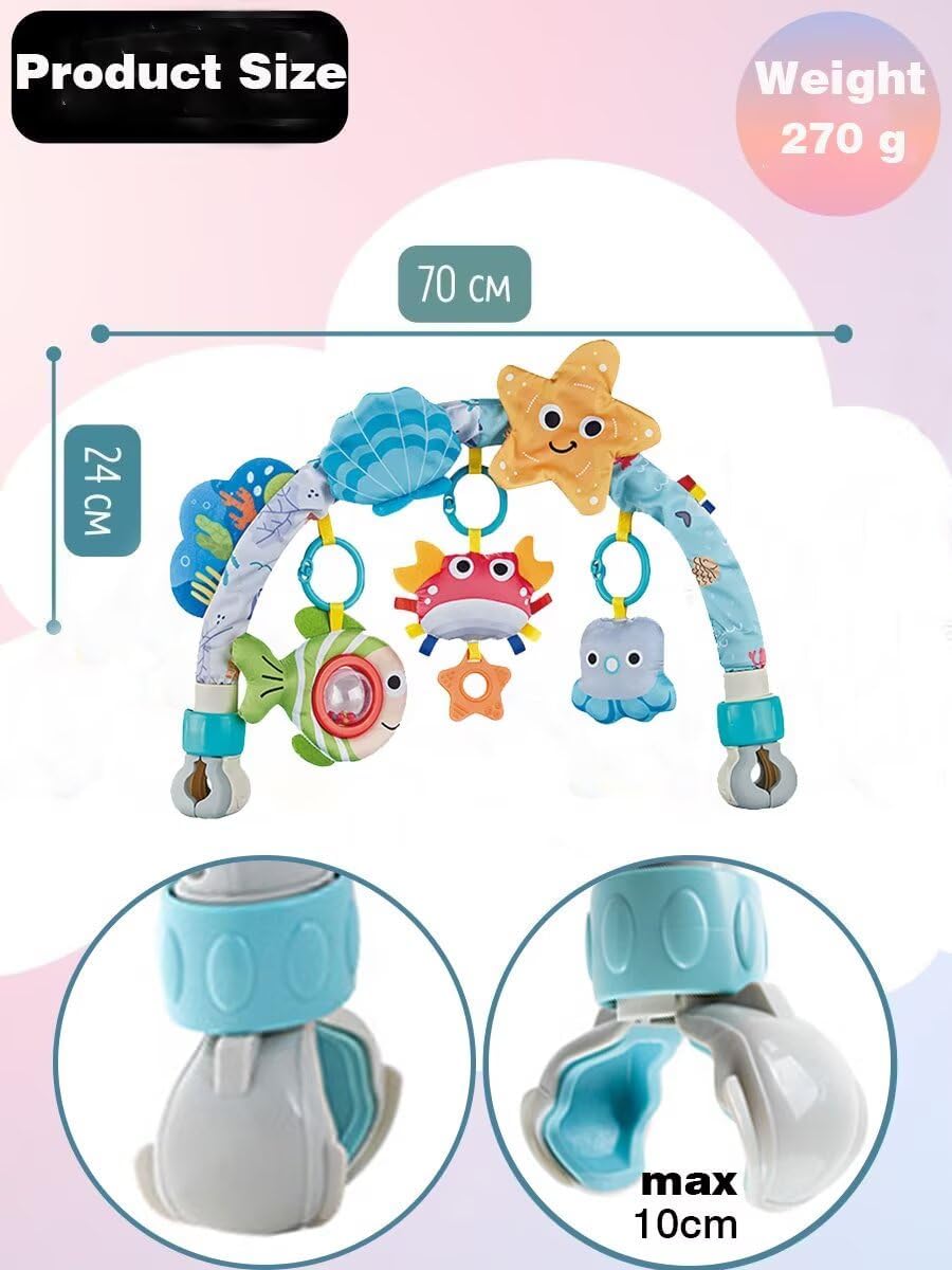 Baby Stroller Arch Toys, Car Seat Toys,Bouncer Toy Bar/Mobile for Bassinet,Adjustable Baby Hanging Toys Fit for Crib Bed,Stroller,Car Seat.S-19(Crab)