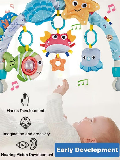 Baby Stroller Arch Toys, Car Seat Toys,Bouncer Toy Bar/Mobile for Bassinet,Adjustable Baby Hanging Toys Fit for Crib Bed,Stroller,Car Seat.S-19(Crab)