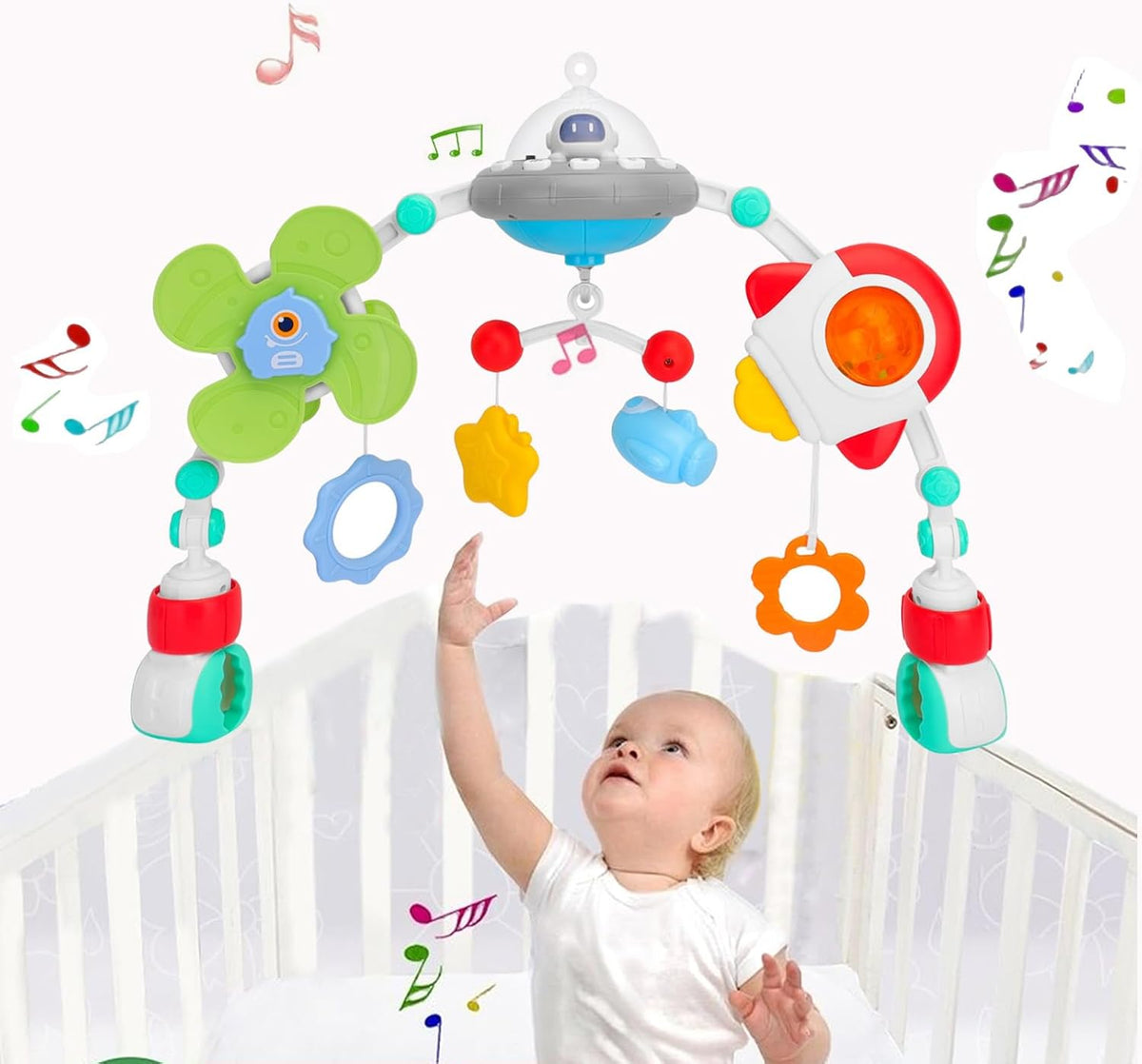 Baby Stroller Arch Toys, Car Seat Toys,Bouncer Toy Bar/Mobile for Bassinet,Adjustable Baby Hanging Toys Fit for Crib Bed,Stroller,Car Seat.S-19(Crab)