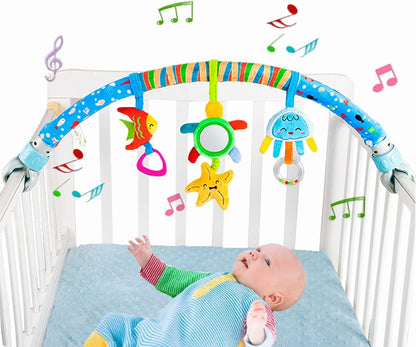 Baby Stroller Arch Toys, Car Seat Toys,Bouncer Toy Bar/Mobile for Bassinet,Adjustable Baby Hanging Toys Fit for Crib Bed,Stroller,Car Seat.S-19(Crab)