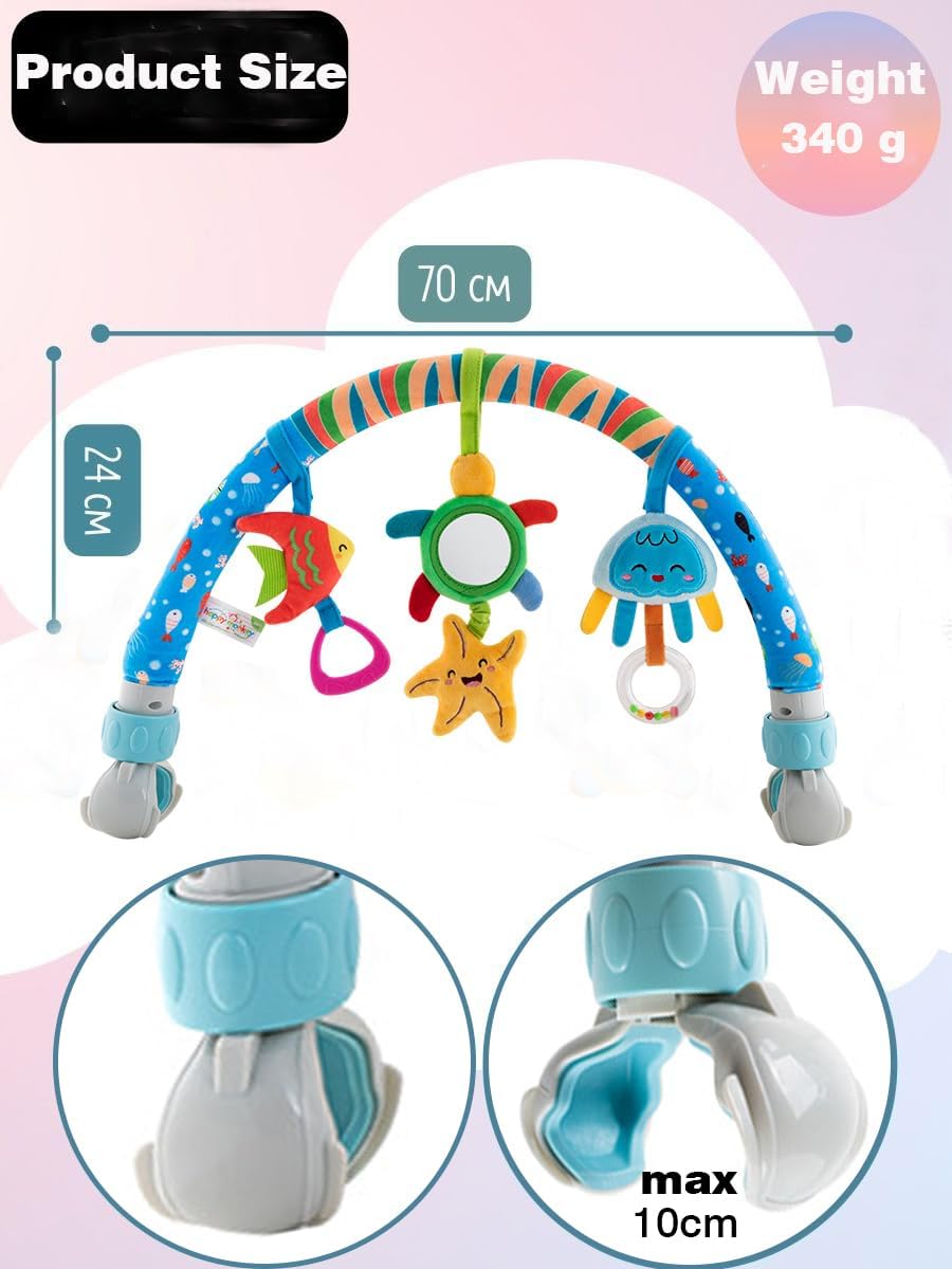 Baby Stroller Arch Toys, Car Seat Toys,Bouncer Toy Bar/Mobile for Bassinet,Adjustable Baby Hanging Toys Fit for Crib Bed,Stroller,Car Seat.S-19(Crab)