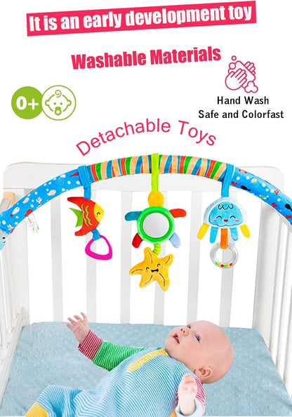 Baby Stroller Arch Toys, Car Seat Toys,Bouncer Toy Bar/Mobile for Bassinet,Adjustable Baby Hanging Toys Fit for Crib Bed,Stroller,Car Seat.S-19(Crab)