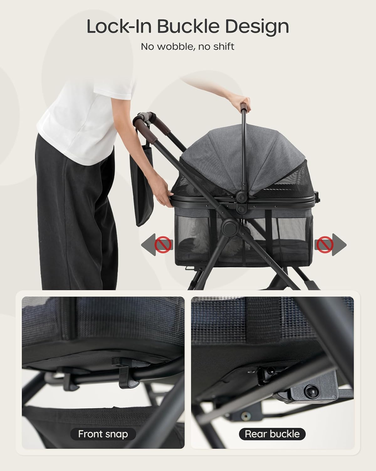 3 in 1 Pet Carrier Stroller for Small/Medium Dogs up to 33 lbs