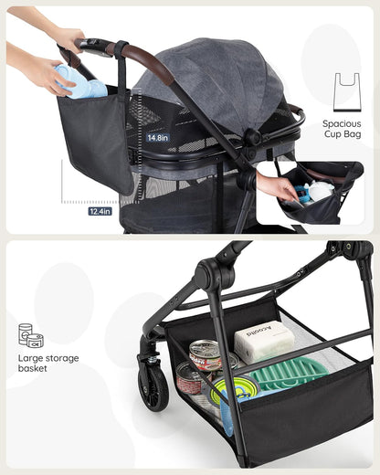 3 in 1 Pet Carrier Stroller for Small/Medium Dogs up to 33 lbs