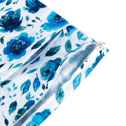 ALVA 2pcs Cloth Diaper Wet Dry Bags Waterproof Reusable with Two Zippered Pockets Travel Beach Pool Daycare Soiled Baby Items Yoga Gym Bag for Swimsuits or Wet Clothes L-B1929