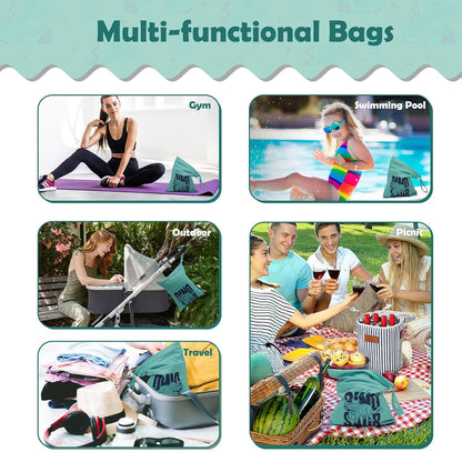 ALVA 2pcs Cloth Diaper Wet Dry Bags Waterproof Reusable with Two Zippered Pockets Travel Beach Pool Daycare Soiled Baby Items Yoga Gym Bag for Swimsuits or Wet Clothes L-B1929