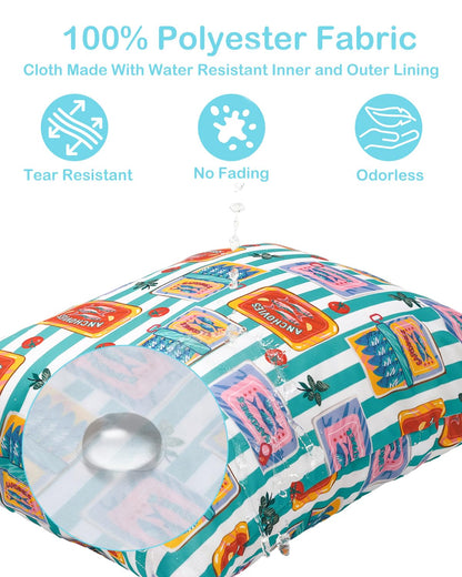 ALVA 2pcs Cloth Diaper Wet Dry Bags Waterproof Reusable with Two Zippered Pockets Travel Beach Pool Daycare Soiled Baby Items Yoga Gym Bag for Swimsuits or Wet Clothes L-B1929