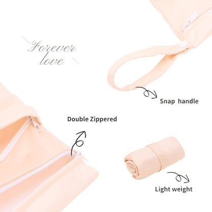 ALVA 2pcs Cloth Diaper Wet Dry Bags Waterproof Reusable with Two Zippered Pockets Travel Beach Pool Daycare Soiled Baby Items Yoga Gym Bag for Swimsuits or Wet Clothes L-B1929