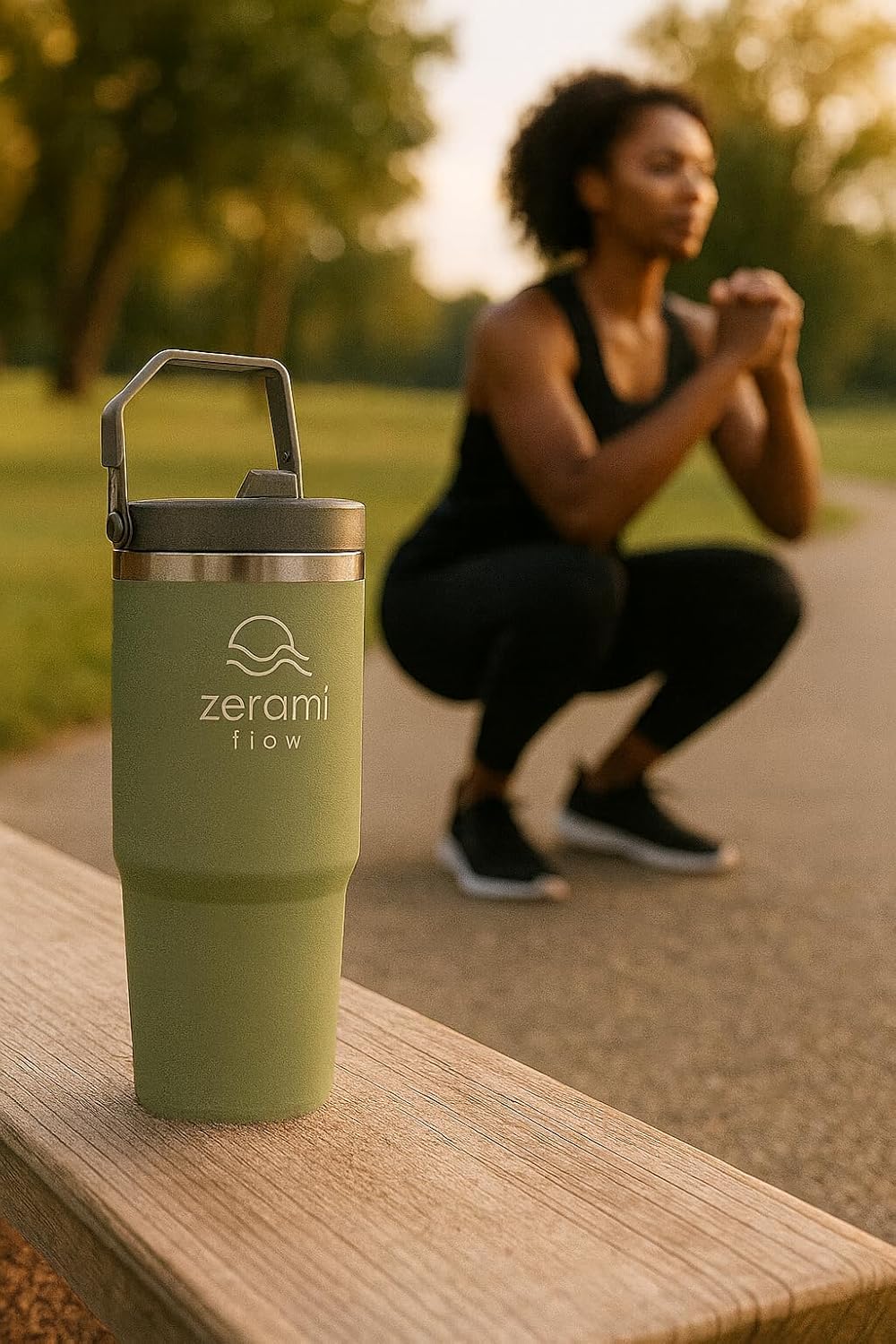 30 oz Tumbler with Handle & Flip Straw Lid – Cupholder-Friendly Insulated Stainless Steel Travel Mug, Leak-Resistant Twist Lid, Double Wall Vacuum, BPA-Free, Fits Car Cup Holder (White)