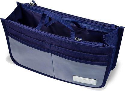 Bag Organizer Insert for Women, 13 Pockets Purse Organizer Insert for Tote, Bag Organizer Handle Large Capacity (Pink)