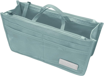 Bag Organizer Insert for Women, 13 Pockets Purse Organizer Insert for Tote, Bag Organizer Handle Large Capacity (Pink)