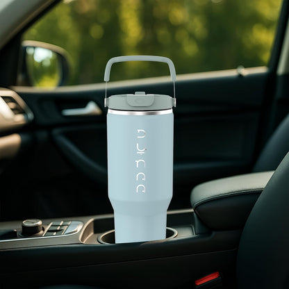 40 oz Insulated Tumbler with Handle & Straw | Grey Stainless Steel Vacuum Insulated Travel Mug with Lid, Leakproof & BPA-Free, Keeps Drinks Cold for 12 Hours and Hot for 6 Hours