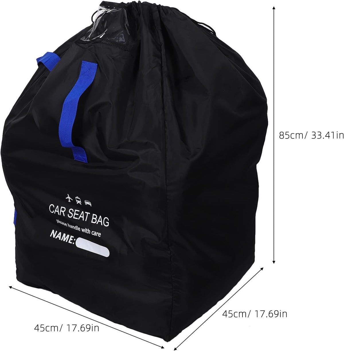 Portable Car Seat Travel Bag for Airplane with Adjustable Backpack Strap Made of Wear Resistant Oxford Cloth, for Airport Flights and Family Trips