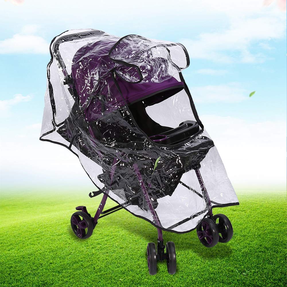 Stroller Rain Cover, Universal Travel Weather Transparent Pram Rain Cover, Protects from Rain Sun Dust Snow