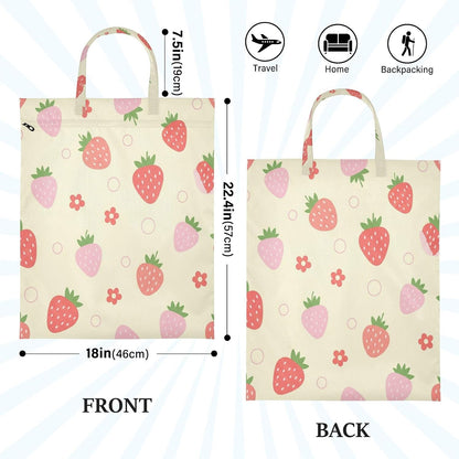 Strawberries Flowers Waterproof Travel Laundry Bag Easy Care Pack of 2