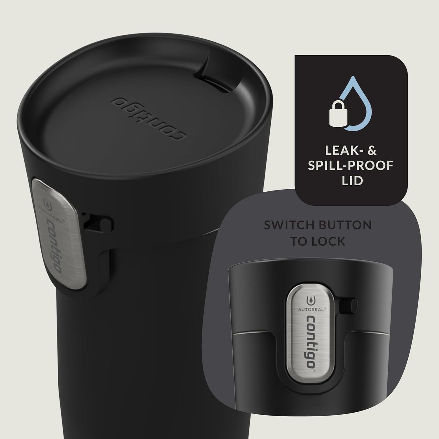 AUTOSEAL West Loop Vacuum-Insulated Stainless Steel Travel Mug with Easy-Clean Lid 16 oz