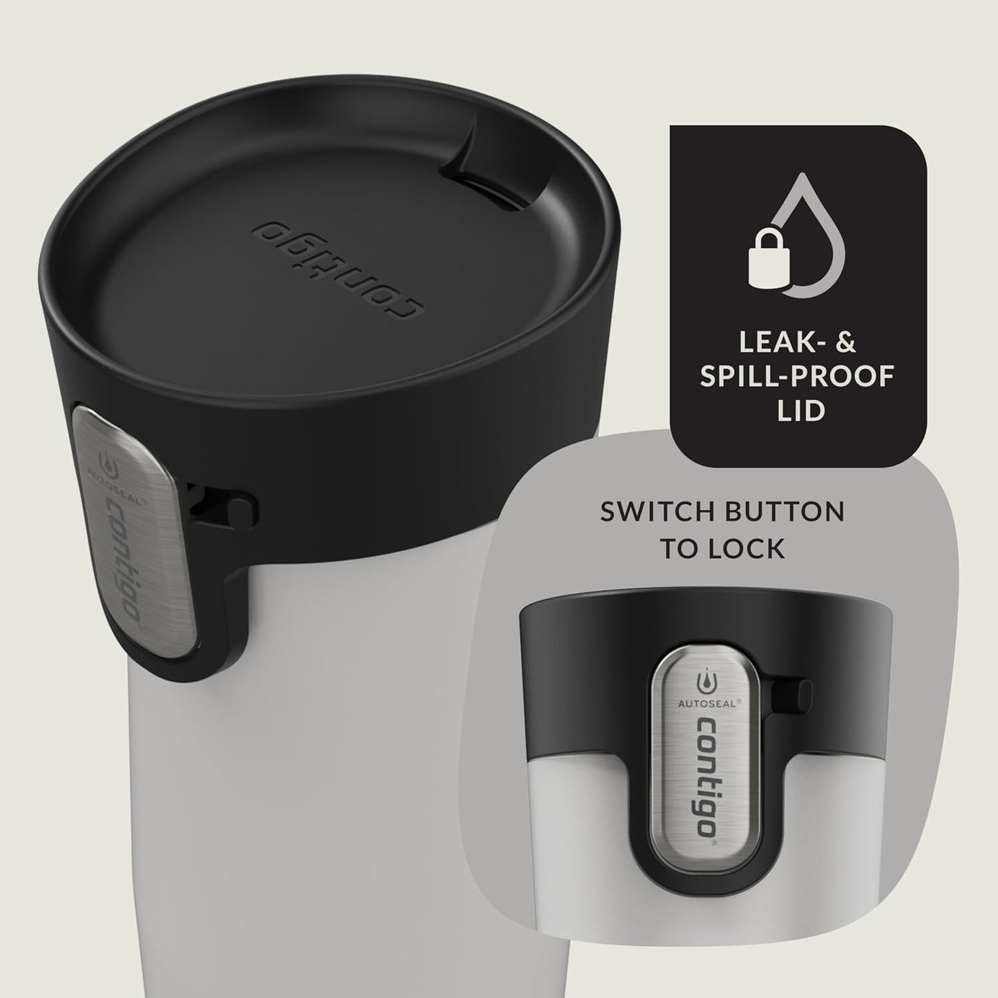 AUTOSEAL West Loop Vacuum-Insulated Stainless Steel Travel Mug with Easy-Clean Lid 16 oz