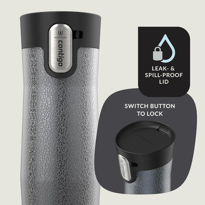 AUTOSEAL West Loop Vacuum-Insulated Stainless Steel Travel Mug with Easy-Clean Lid 16 oz