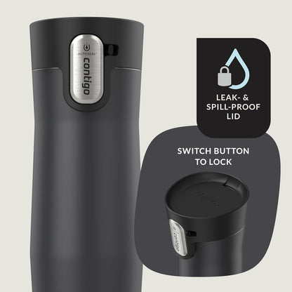 AUTOSEAL West Loop Vacuum-Insulated Stainless Steel Travel Mug with Easy-Clean Lid 16 oz