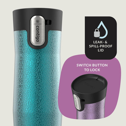AUTOSEAL West Loop Vacuum-Insulated Stainless Steel Travel Mug with Easy-Clean Lid 16 oz
