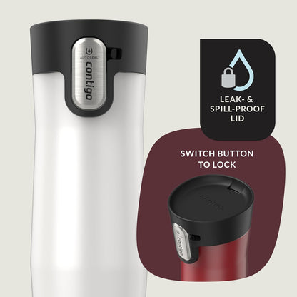 AUTOSEAL West Loop Vacuum-Insulated Stainless Steel Travel Mug with Easy-Clean Lid 16 oz