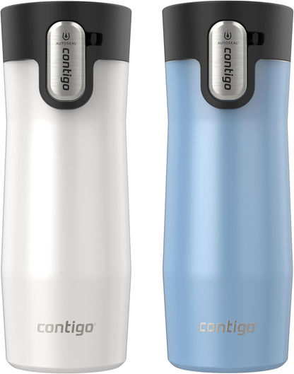 AUTOSEAL West Loop Vacuum-Insulated Stainless Steel Travel Mug with Easy-Clean Lid 16 oz