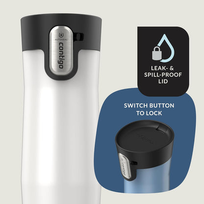 AUTOSEAL West Loop Vacuum-Insulated Stainless Steel Travel Mug with Easy-Clean Lid 16 oz