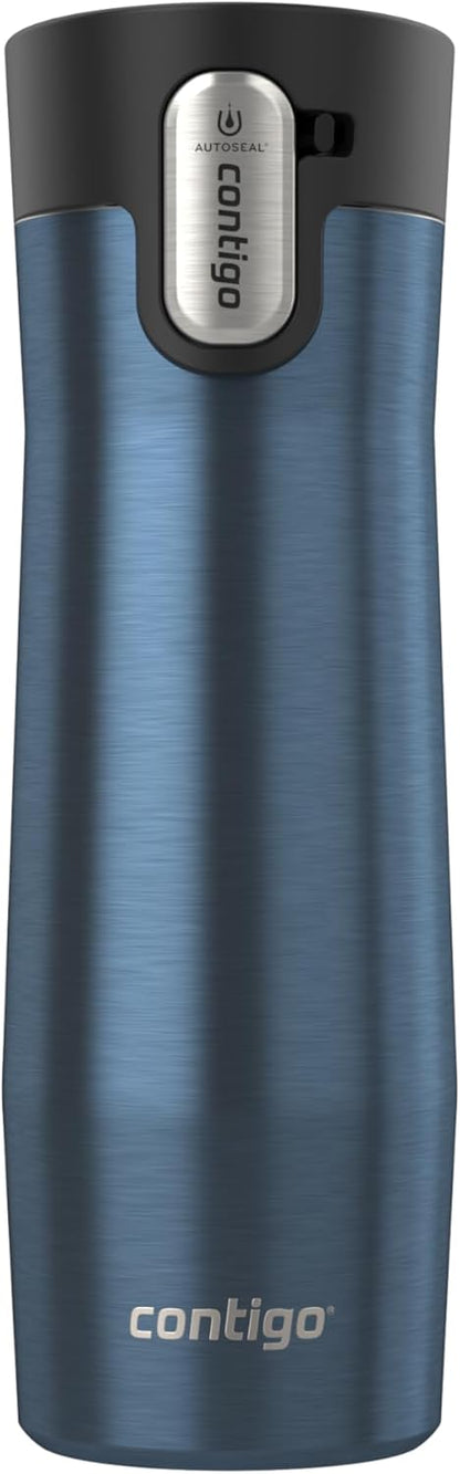 AUTOSEAL West Loop Vacuum-Insulated Stainless Steel Travel Mug with Easy-Clean Lid 16 oz