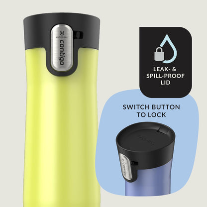AUTOSEAL West Loop Vacuum-Insulated Stainless Steel Travel Mug with Easy-Clean Lid 16 oz