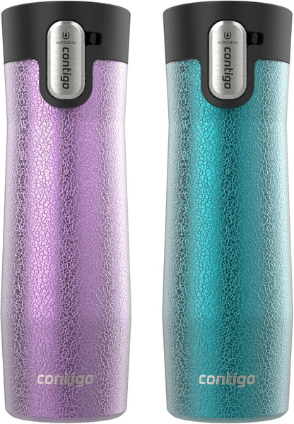AUTOSEAL West Loop Vacuum-Insulated Stainless Steel Travel Mug with Easy-Clean Lid 16 oz