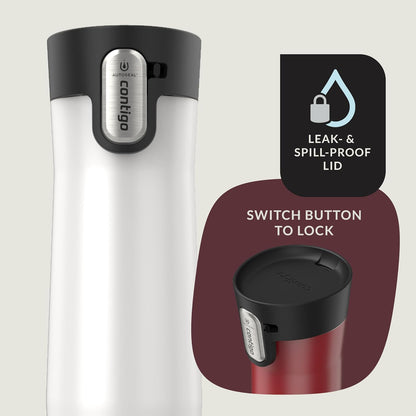 AUTOSEAL West Loop Vacuum-Insulated Stainless Steel Travel Mug with Easy-Clean Lid 16 oz