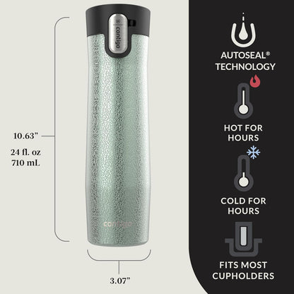AUTOSEAL West Loop Vacuum-Insulated Stainless Steel Travel Mug with Easy-Clean Lid 16 oz
