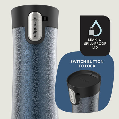AUTOSEAL West Loop Vacuum-Insulated Stainless Steel Travel Mug with Easy-Clean Lid 16 oz