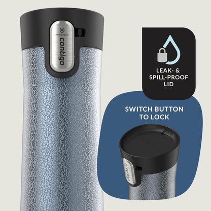 AUTOSEAL West Loop Vacuum-Insulated Stainless Steel Travel Mug with Easy-Clean Lid 16 oz
