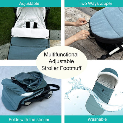 Universal Pushchair Footmuff for Babyzen YOYO/YOYO2 /Joolz/Bugaboo, Waterproof Fabric Base, Easy-Clean, Warm Foot Cover for Strollers