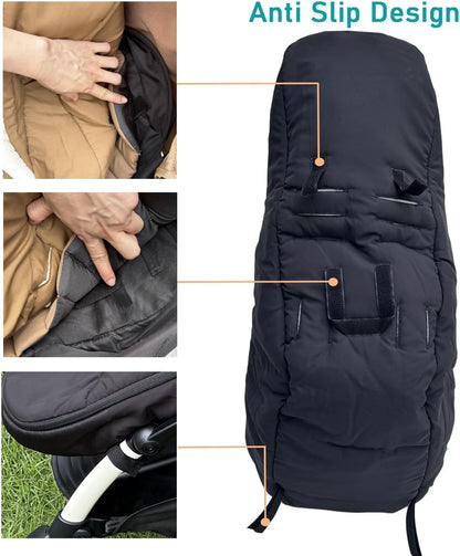 Universal Pushchair Footmuff for Babyzen YOYO/YOYO2 /Joolz/Bugaboo, Waterproof Fabric Base, Easy-Clean, Warm Foot Cover for Strollers
