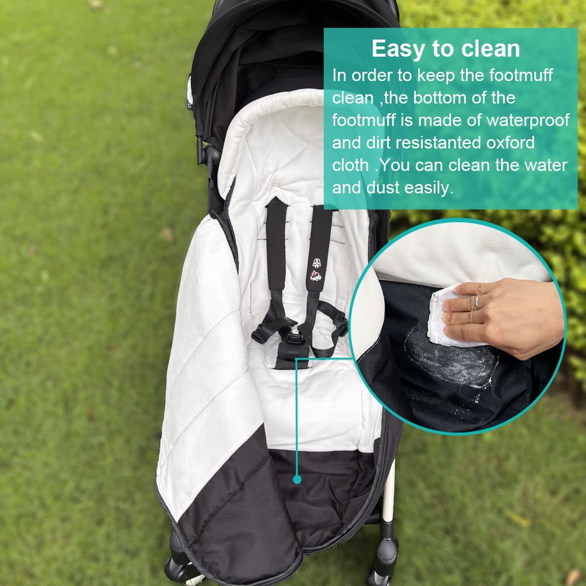 Universal Pushchair Footmuff for Babyzen YOYO/YOYO2 /Joolz/Bugaboo, Waterproof Fabric Base, Easy-Clean, Warm Foot Cover for Strollers