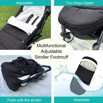 Universal Pushchair Footmuff for Babyzen YOYO/YOYO2 /Joolz/Bugaboo, Waterproof Fabric Base, Easy-Clean, Warm Foot Cover for Strollers