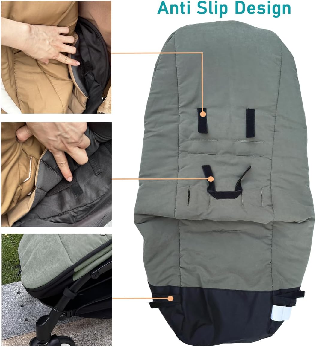 Universal Pushchair Footmuff for Babyzen YOYO/YOYO2 /Joolz/Bugaboo, Waterproof Fabric Base, Easy-Clean, Warm Foot Cover for Strollers