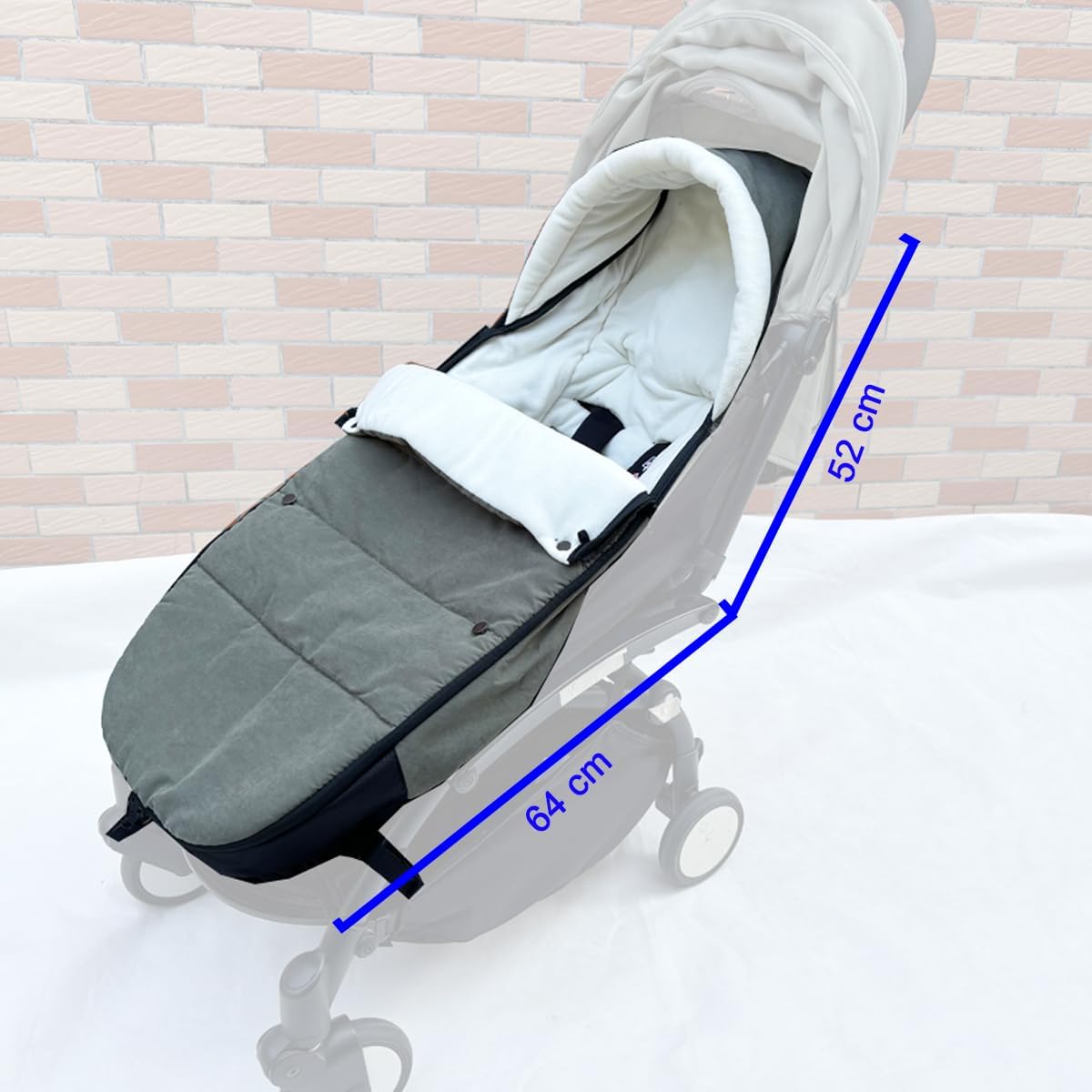 Universal Pushchair Footmuff for Babyzen YOYO/YOYO2 /Joolz/Bugaboo, Waterproof Fabric Base, Easy-Clean, Warm Foot Cover for Strollers