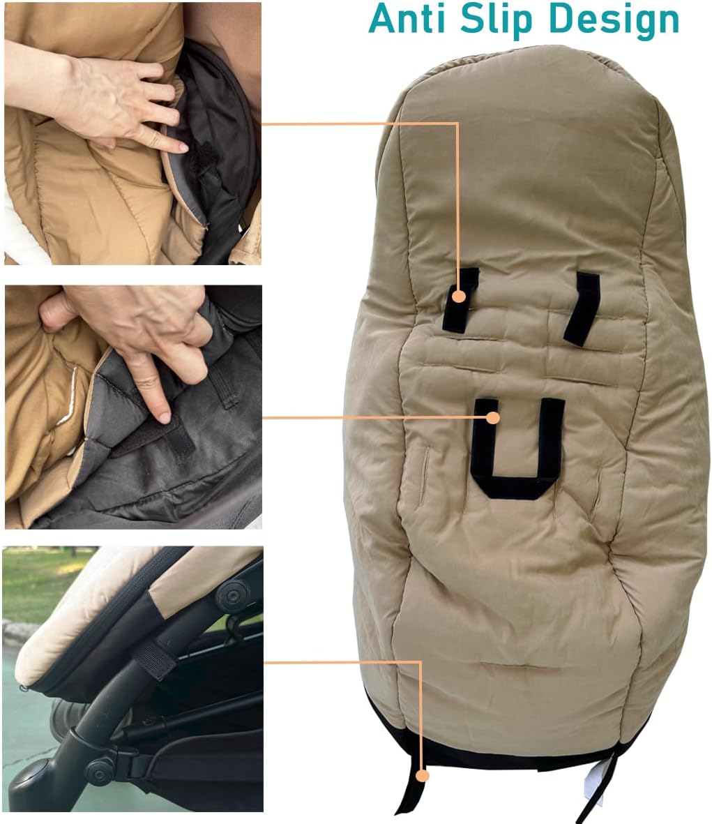 Universal Pushchair Footmuff for Babyzen YOYO/YOYO2 /Joolz/Bugaboo, Waterproof Fabric Base, Easy-Clean, Warm Foot Cover for Strollers