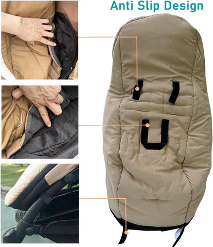 Universal Pushchair Footmuff for Babyzen YOYO/YOYO2 /Joolz/Bugaboo, Waterproof Fabric Base, Easy-Clean, Warm Foot Cover for Strollers