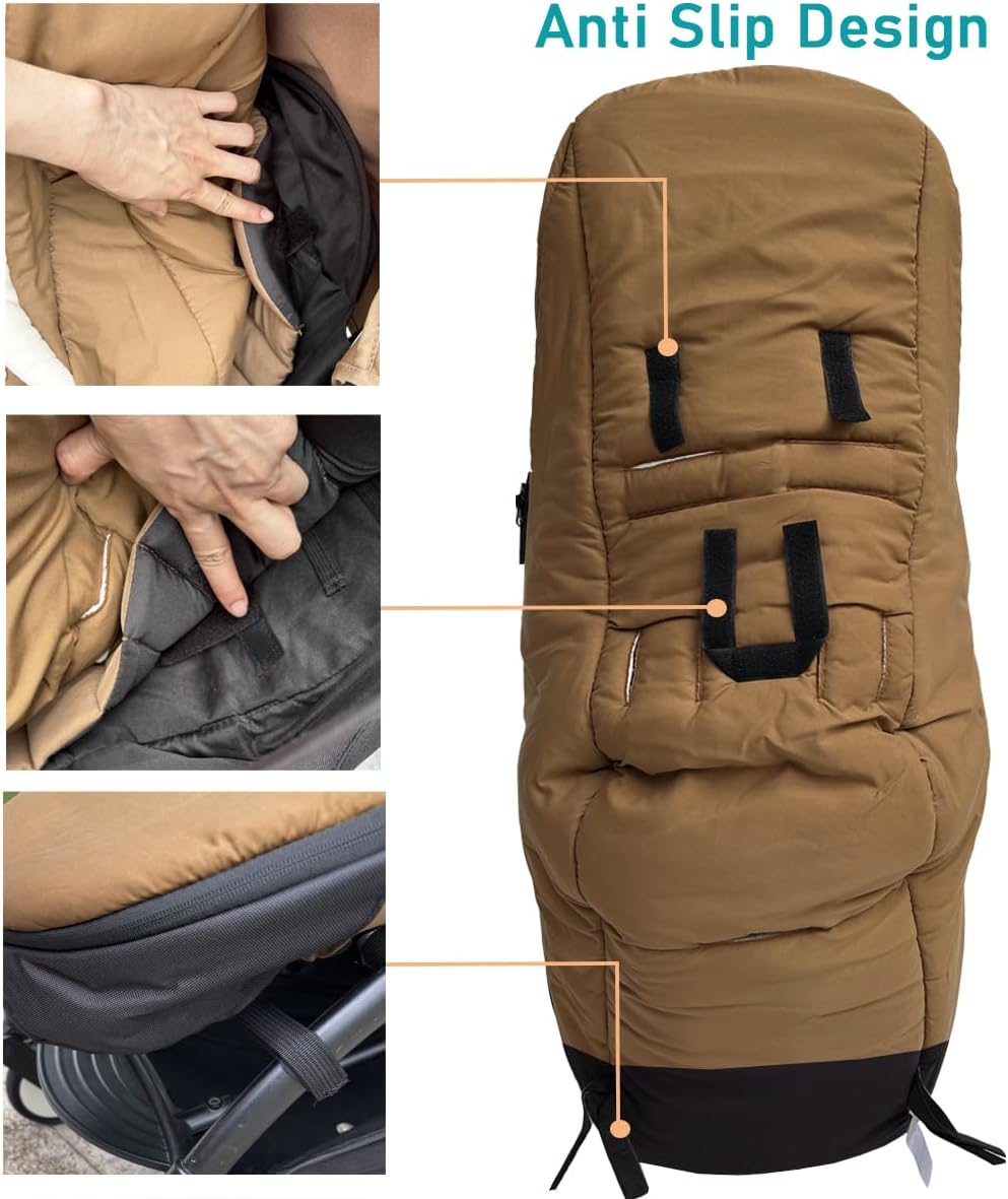Universal Pushchair Footmuff for Babyzen YOYO/YOYO2 /Joolz/Bugaboo, Waterproof Fabric Base, Easy-Clean, Warm Foot Cover for Strollers