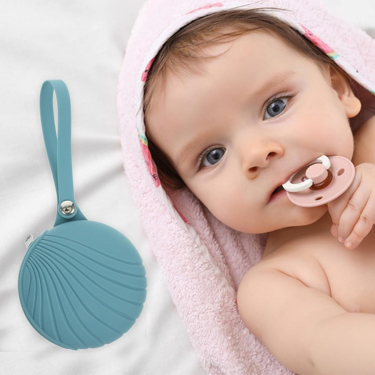 Silicone Storage Pouch Organizer with Clip Design Portable Holder Case for Diaper Bag and Backpack Blue Reusable Travel Purse