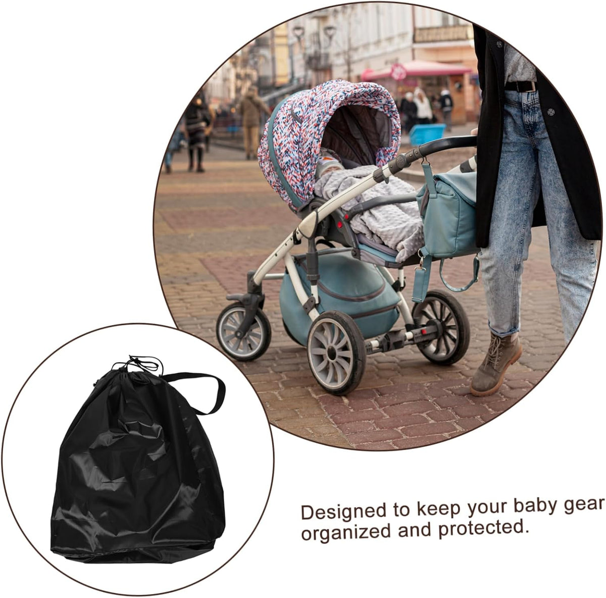 Stroller Bag for Airplane Travel Large Capacity Stroller Cover Shoulder Strap for Gate Check and during Flights