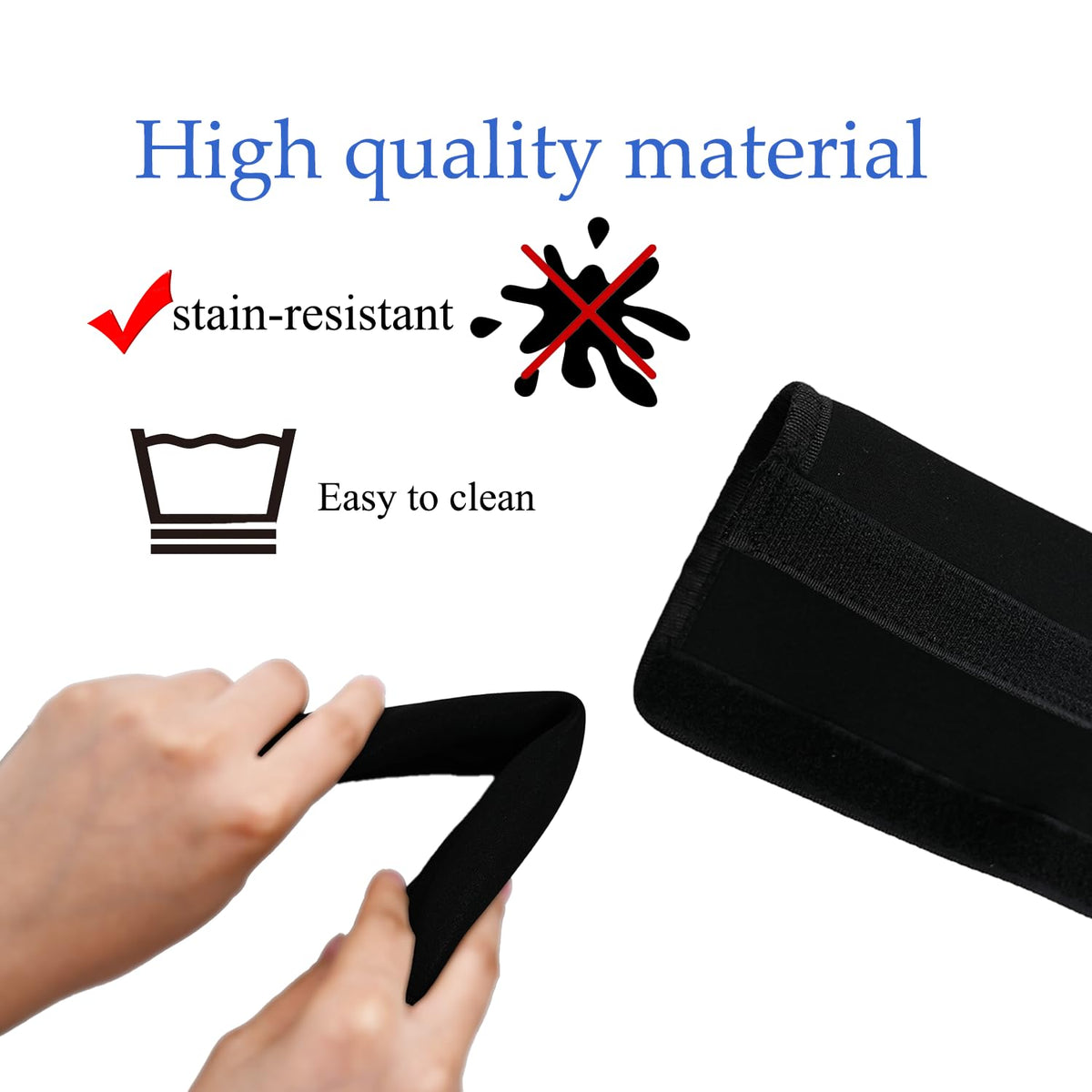 Universal Stroller Handle Sleeve Cover, Replacement Baby Stroller Handle Pads, Handle Sleeve Cover for Baby Stroller Pushchair, Pushchair Armrest Handle Protector Cover,18.9inch*6.3inch (Black)