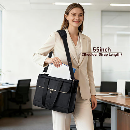 Insulated Lunch Bag for Women, 15.6" Laptop Tote with Leakproof Cooler Compartment for Nurse Teacher Work Office and Outdoor