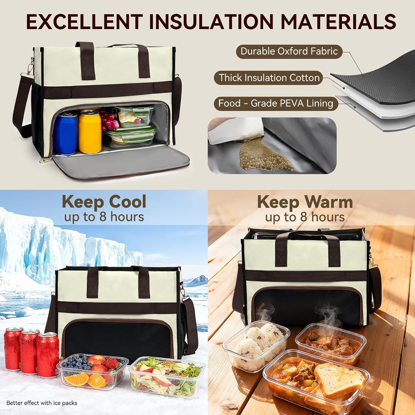 Insulated Lunch Bag for Women, 15.6" Laptop Tote with Leakproof Cooler Compartment for Nurse Teacher Work Office and Outdoor