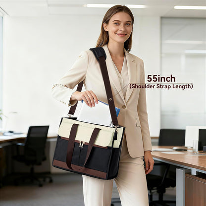 Insulated Lunch Bag for Women, 15.6" Laptop Tote with Leakproof Cooler Compartment for Nurse Teacher Work Office and Outdoor