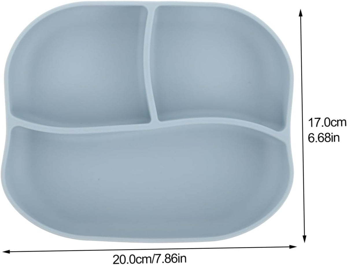 Food Grade Silicone Suction Cup Food Eating Plate for Elderly and Patients Divided Non Slip Suction Base and Portable Home Dining Tableware